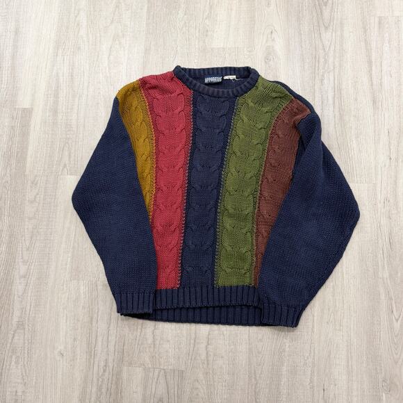Vintage Other - Vintage Apparatus Sweater Size Small Cable Knit Colorblock 90s Crewneck Preppy